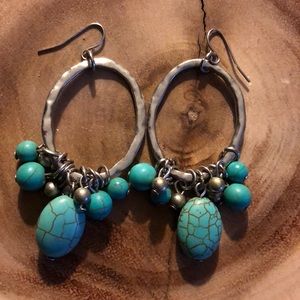 silver with turquoise earrings